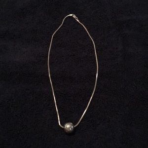 Sterling silver cz ball necklace 16inches